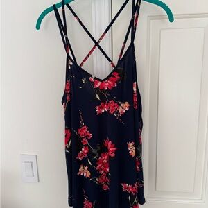 Papermoon Floral Camisole - Navy and Pink